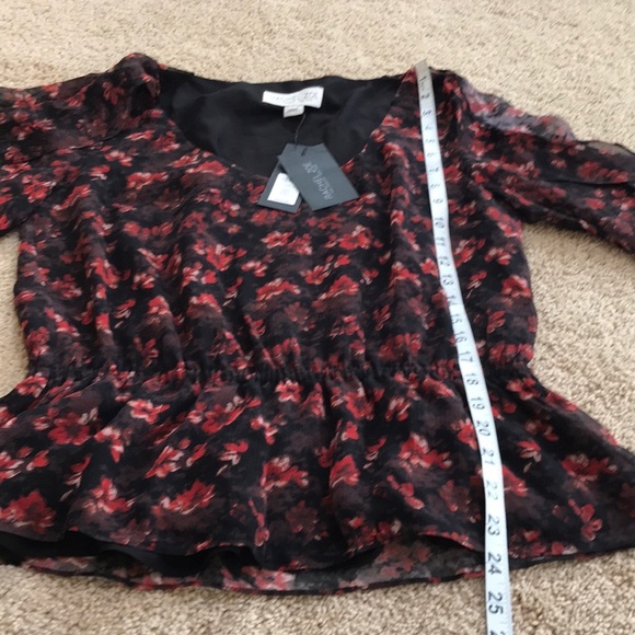 NWT! Rachel Zoe large floral multi L/S silk blouse - Picture 7 of 8